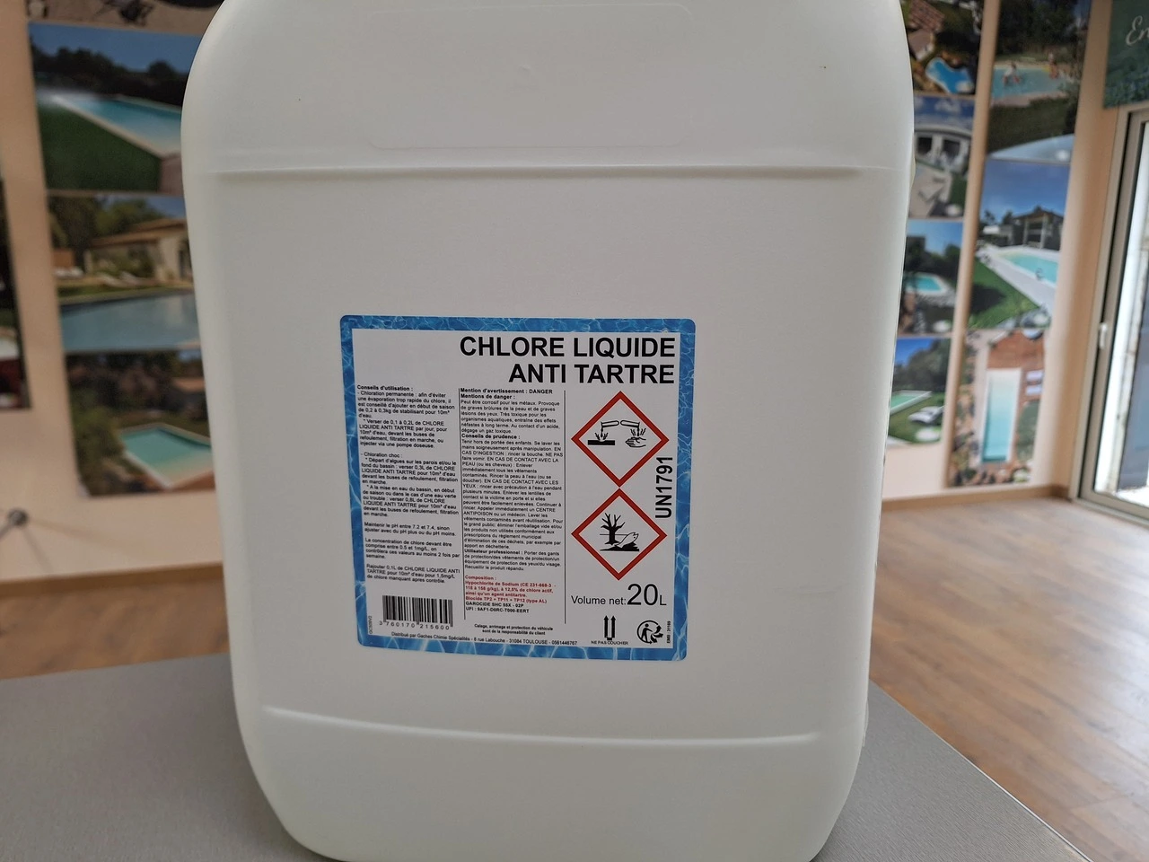 Chlore liquide Anti-tartre 47/50 20L - Boutique Piscine Plage